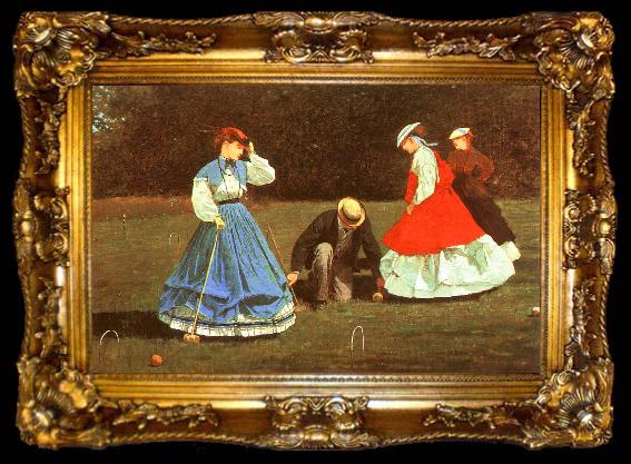 framed  Winslow Homer The Croquet Game, ta009-2